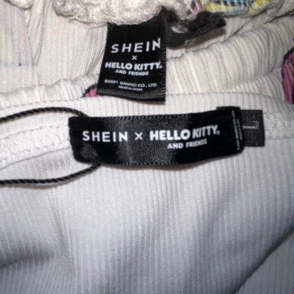 White Hello Kitty rainbow ruffle shorts and top pajama set. - Picture 7 of 7